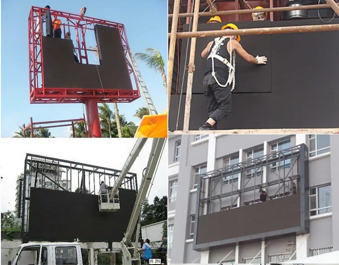 Outdoor LED billboard installation