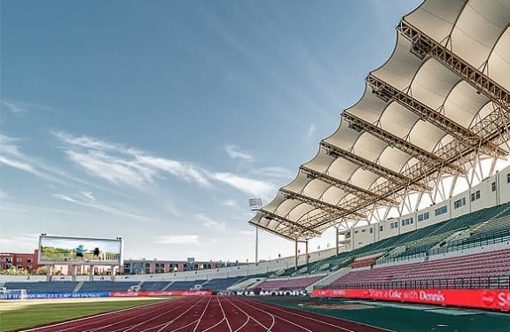 スタジアムのLEDディスプレイ